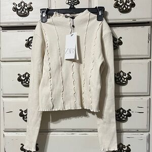 Zara layering slightly cropped shirt Large NWT